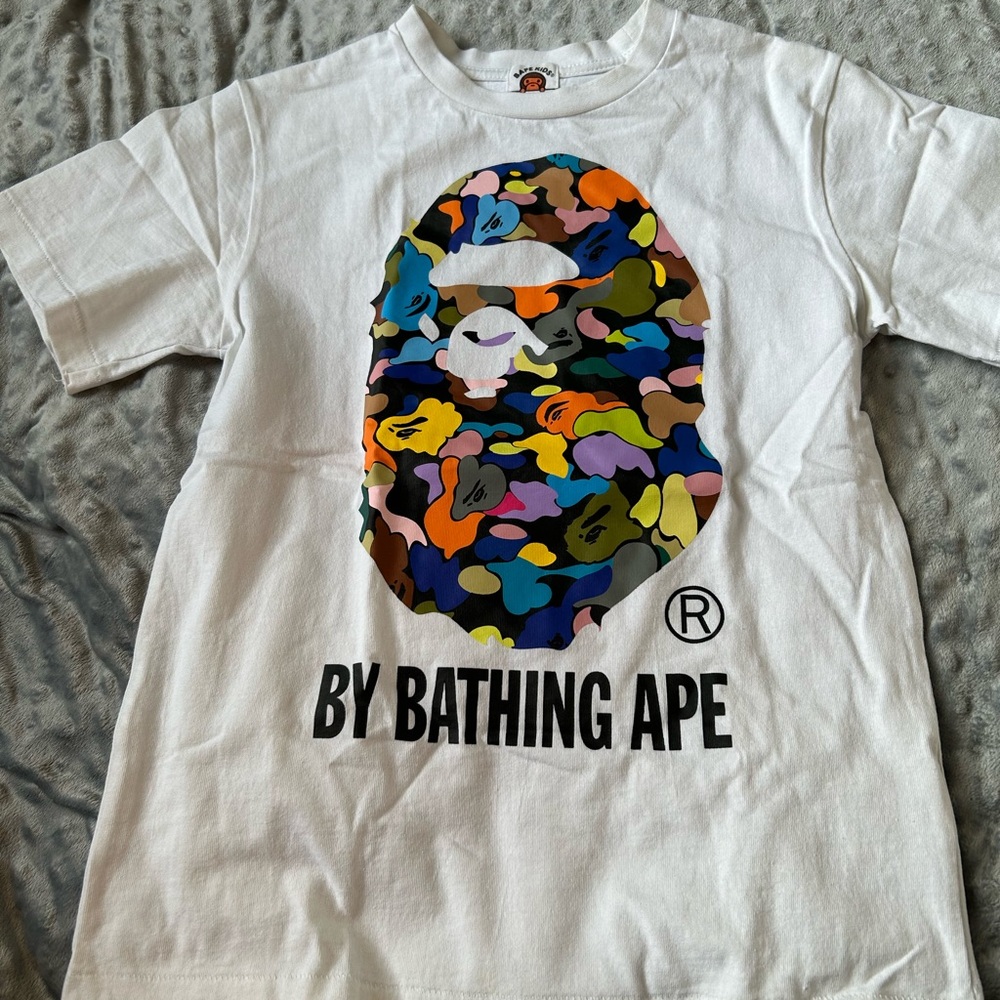 BAPE kids White Graphic T-Shirt